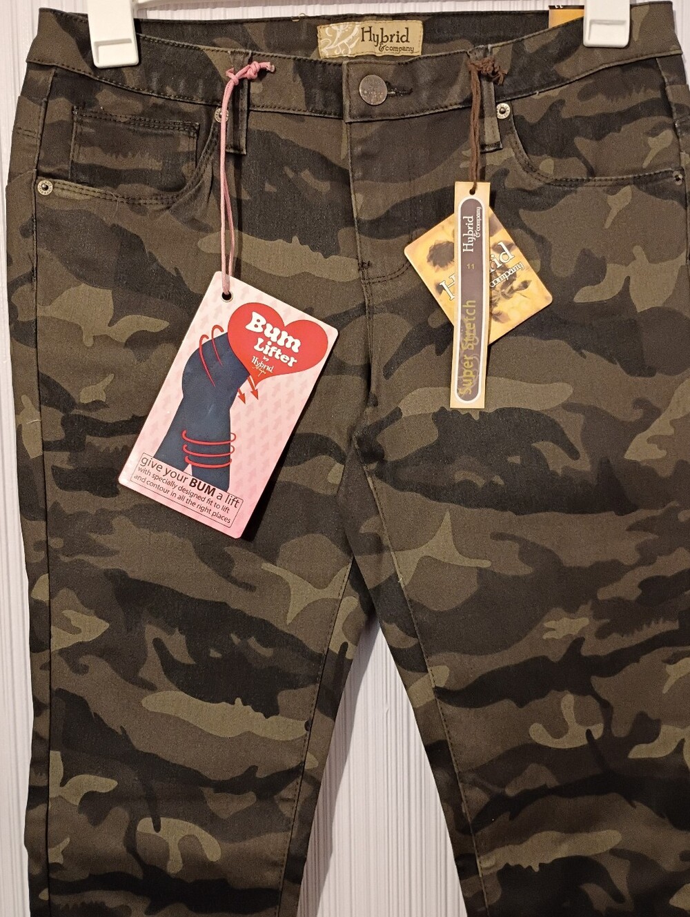 New Hybrid Bum Lifter Super Stretch Camo Pants Size 11 - Picture 2 of 6